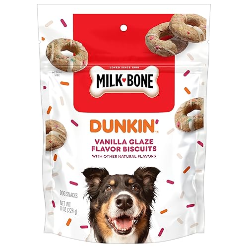 Milk-Bone Limited Edition Dunkin' Vanilla Glaze Flavor Biscuit Dog Treats, 8 Ounce - 8 Ounce (Pack of 1)