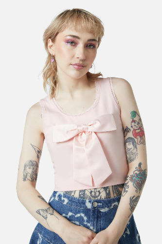 Edie Bow Tank | 14 / Pink
