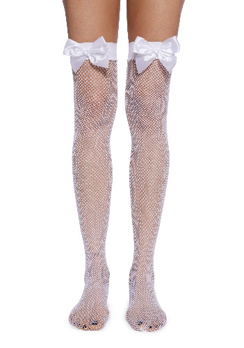 Runway Model Thigh Highs - White | WHITE / ONE SIZE