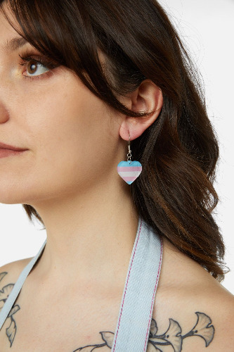 Pride Heart Earrings Transgender | Multi