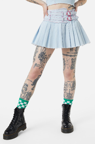 Kewties Buckle Mini Skort | 14 / Blue