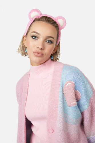 Furry Ears Headband | Pink
