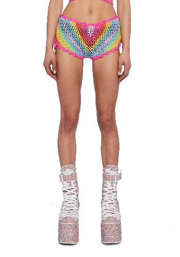 Shoot Your Stars Crochet Shorts | RAINBOW / X-Large