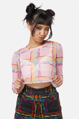 Hype Queen Mesh Crop | 14 / Pink