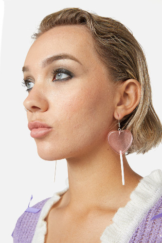 Heart Lolly Earrngs | Pink