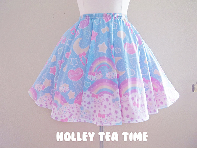 Pastel party blue skater skirt [made to order] | L