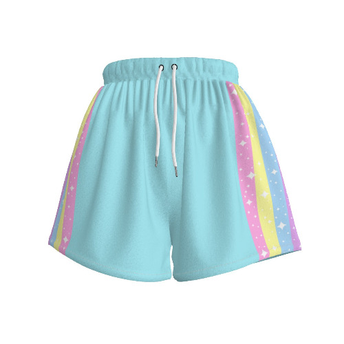 Happy Rainbow Cloud Blue Women's Sports Shorts | L / Blue
