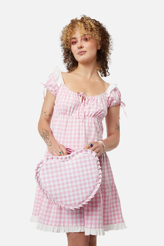 Gingham Heart Backpack | Pink