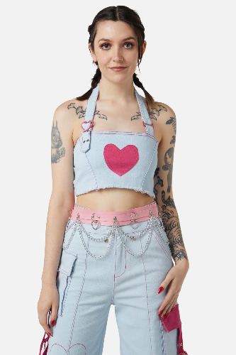 Heart & Chain Belt | L / Pink