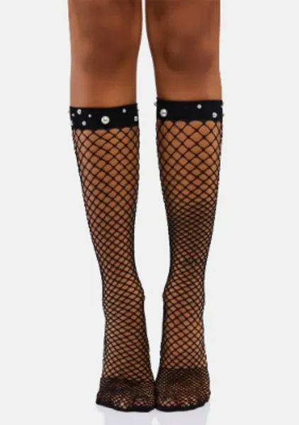 Say So Pearl Fishnet Socks