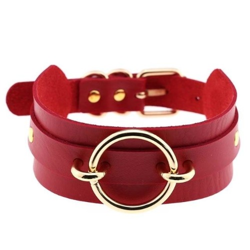 Golden O-Ring Collar - Red