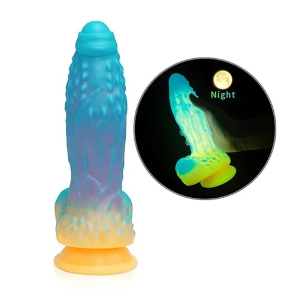 Priolesoder 10.31 inch Luminous Fantasy Dildo Silicone Anal Monster Dildo Huge Thick Long Realistic Dragon Dildo, Giant Soft Suction for Women, Flexible Big Strap-on for Anal G-Spot Play - L