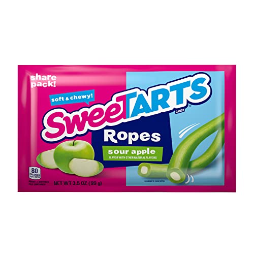 SweeTARTS Ropes, Sour Apple, 3.5 ounce Package, Pack of 12 - Sour Apple - 1 Count (Pack of 12)