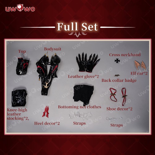 【In Stock】Uwowo Azur Lane KMS Regensburg Darksteel Dragon Iron Blood Sheer Black Bodysuit Halloween Cosplay Costume - 【In Stock】Costume:XXXL