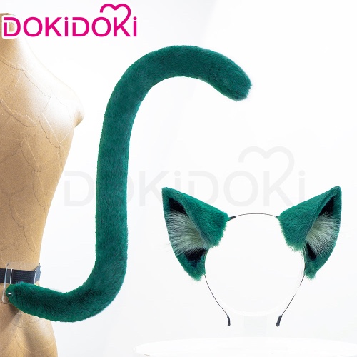 【Ready For Ship】DokiDoki Anime The Apothecary Diaries Cosplay Maomao Ears Tail Prop Mao Mao Green | Ears&Tail-Ready For Ship