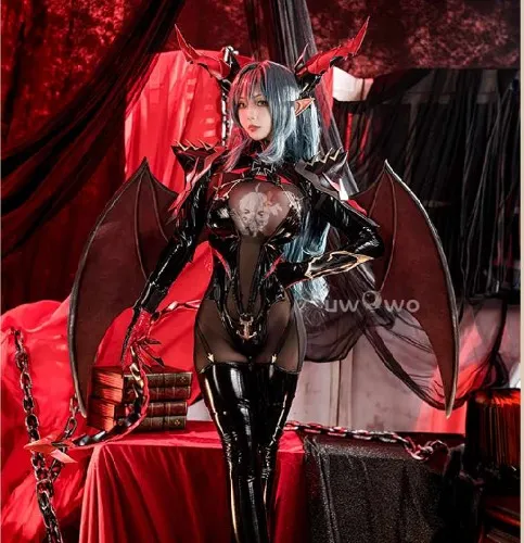 【In Stock】Uwowo Azur Lane KMS Regensburg Darksteel Dragon Iron Blood Sheer Black Bodysuit Halloween Cosplay Costume | 【In Stock】Costume:XXXL