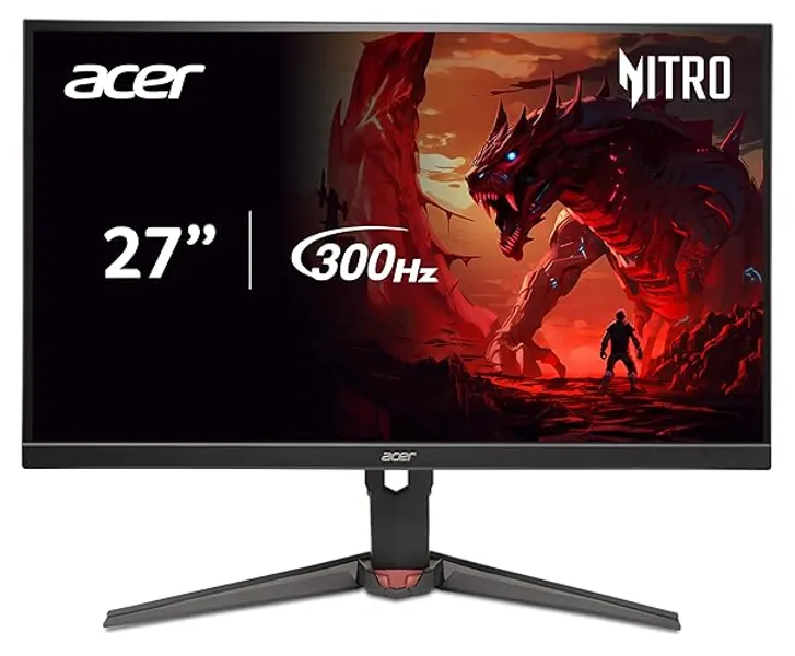 Acer Nitro 27" WQHD 2560x1440 IPS PC Gaming Monitor | AMD FreeSync Premium | 300Hz | Up to 0.5ms | 99% sRGB | DisplayHDR 400 | ErgoStand | VESA Mounting | 1 x DP 1.4 & 2 x HDMI 2.1 | XV272U F3bmiiprx - 27" 300Hz