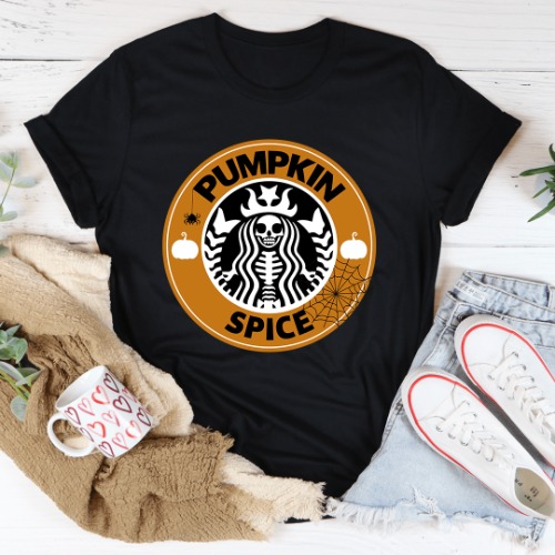 Pumpkin Spice Halloween Tee - Black / XL