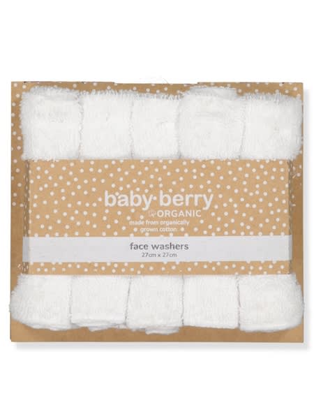 White Baby 5 Pack Face Washer Set | Best&Less™ Online