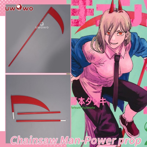 Uwowo Chainsaw Man Cosplay Props Power Prop Red Sickle Cosplay Props