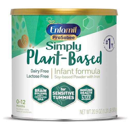Enfamil Plant based Baby Formula, 20.9 Oz Powder Can, Enfamil ProSobee for Sensitive Tummies, Soy-based, Plant Sourced Protein, Lactose-free, Milk free - 1.38 Pound (Pack of 1)