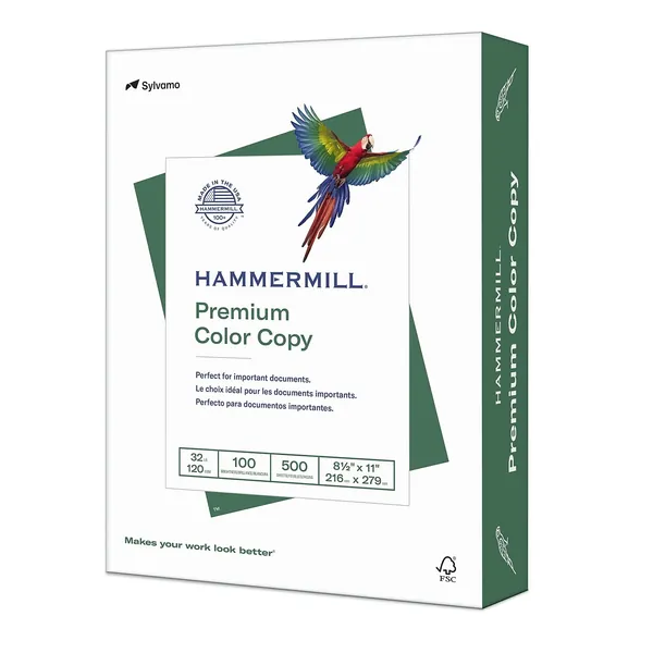 Hammermill Printer Paper, Premium Color 32 lb Copy Paper, 8.5 x 11 - 1 Ream (500 Sheets) - 100 Bright, Made in the USA - 1 Ream | 500 Sheets Letter (8.5x11)