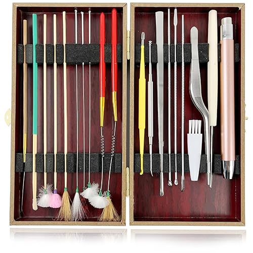 20Pcs Earwax Removal Kits Brushes for Ear, Ear Cleaning Tool Kits, Luminous Ear Picks Earwax Catcher Cleaning Brushes Clips Goose Feather Ear Pick Stick, Adults and Children Ear Wax Removal Tool