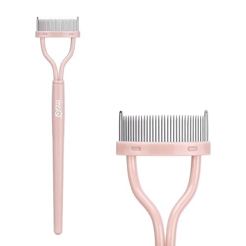 Eyelash Separator Eyelash Comb Lash Separator Tool MSQ Mascara Brush Eyelash Brush Separator Mascara Comb Arc Designed Mascara Applicator With Cover Naked Pink (1PCS) - Khaki