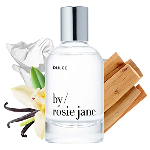 By Rosie Jane Eau De Parfum Spray (Dulce) - Clean Perfumes for Women - Essential Oil Mist with Notes of Vanilla, Hinoki Wood, Nude Musk - Paraben-Free, Vegan, Cruelty-Free, Phthalate-Free (50ml) - Dulce (Vanilla)
