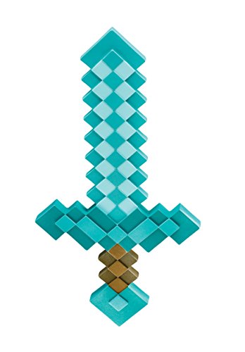 Disguise Minecraft Sword Costume Accessory, One Size - One Size - Teal, White, Gold