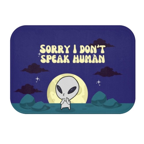 Funny Alien Bath Mat - 24" × 17"