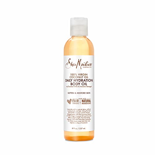 SheaMoisture Daily Hydration Body Oil Virgin Coconut Oil For Dry Skin Paraben Free 8 oz - Fragranced - 8 Fl Oz (Pack of 1)