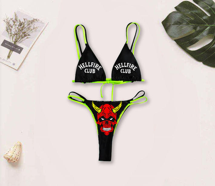 Sexy Emo Grunge Goth Bikini - Hellfire / M