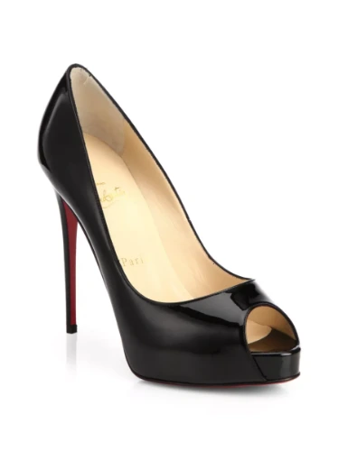 Shop Christian Louboutin Very Privé 120 Peep-Toe Patent Leather Pumps | Saks Fifth Avenue