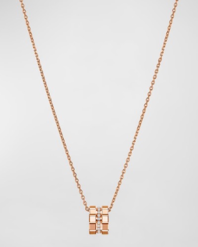 Ice Cube 18K Rose Gold Diamond Pendant Necklace