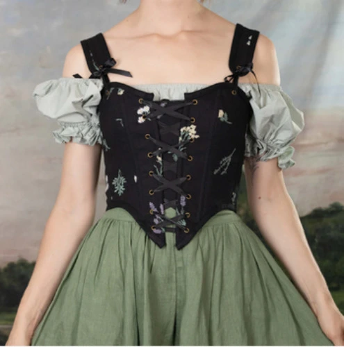 Black Wildflower Corset Top - French Meadows