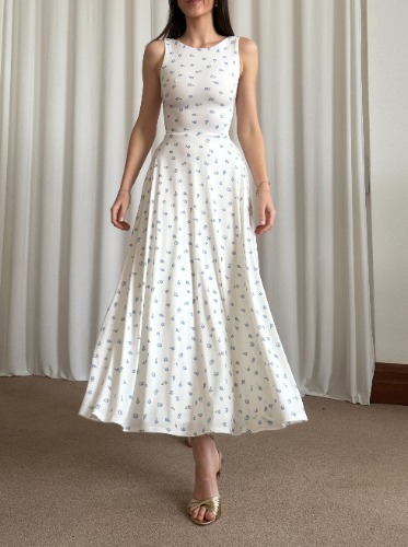 Juni Reversible Maxi Dress | M / Forget Me Not