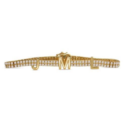Double Row Diamond Tennis Bracelet - 14K White Gold / 7" / 2