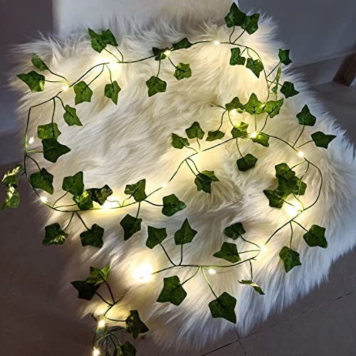 Vine String Lights, [1 Pack] Ivy Decor Maple Leaf Garland Wreath Hanging lamp with 20 LED, Fairy Night Lights for Home, Room, Bedroom, Wall Decoration (6.5 FT, Battery Powered) - 1 Pack