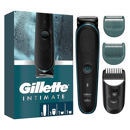 Gillette Intimate Tondeuse Intime Homme I5, Tondeuse Pour Zone Intime Pour Homme, Étanche, Sans Fil Pour Utilisation Sur Peau Sèche Ou Humide, Rasoir Pour Homme, Lames Puissantes Et Inusables