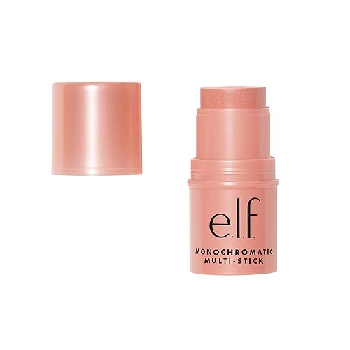 e.l.f. Monochromatic Multi Stick, Luxuriously Creamy & Blendable Color, For Eyes, Lips & Cheeks, Glistening Peach, 0.17 Oz (5g) - Glistening Peach - 0.17 Ounce (Pack of 1)