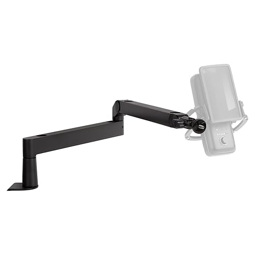 Elgato Wave Mic Arm LP - Premium Low Profile Microphone Arm with Cable Management Channels, Desk Clamp, Versatile Mounting, and Fully Adjustable – For Podcasting, Streaming, Gaming, and Home Office - Black - Mic Arm