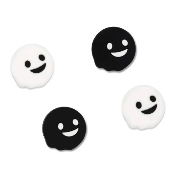 GeekShare 4PCS Cute Ghost Thumb Grip Caps,Soft Silicone Joystick Cover Compatible with Nintendo Switch /OLED/ Switch Lite - Black&White