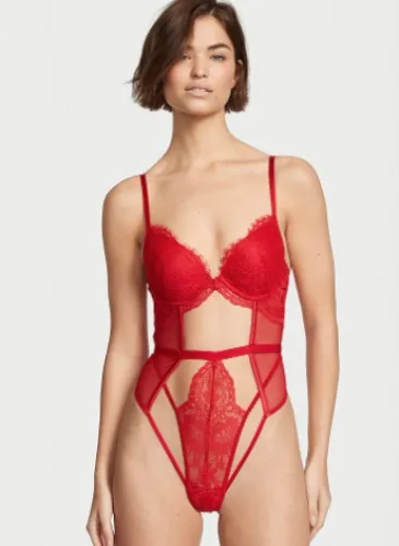 Push-Up Cutout Lace Teddy