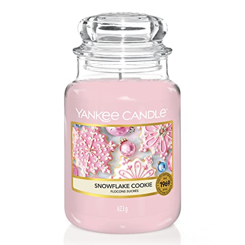 Yankee Candle Candela Grande Vaso, Biscotto del Fiocco di Neve - Bougie jarre grande - Flocons Sucrés