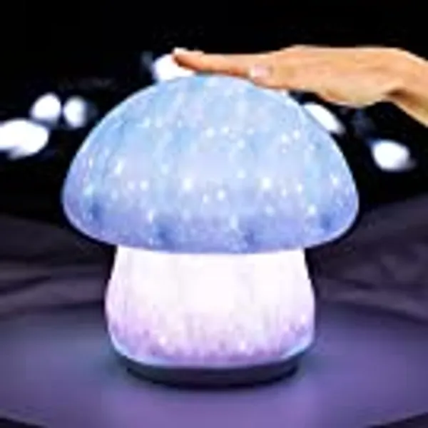 Danolt Silicone Mushroom Lamp Cute Night Light for Kids and Adults Rechargeable and Battery Powered