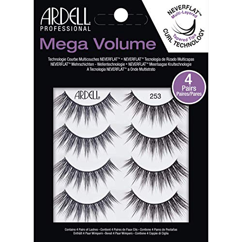 Ardell False Eyelashes Mega Volume 253, 1 pack (4 pairs per pack) - Mega Volume 253 - 4 Pair (Pack of 1)