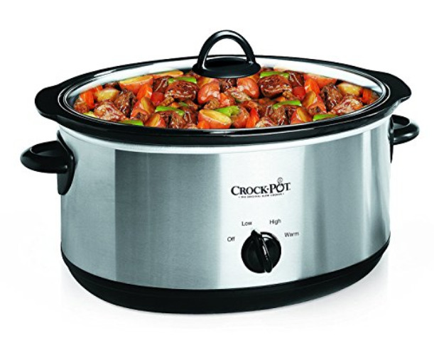 Crock-Pot 7 Quart Oval Manual Slow Cooker, Stainless Steel (SCV700-S-BR), Versatile Cookware for Large Families or Entertaining - Stainless Steel - 7 Quarts