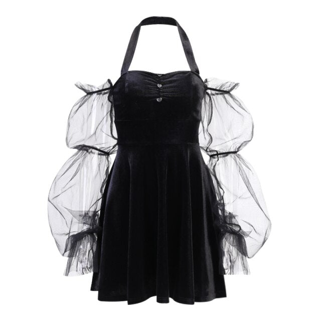 Void Surface' Gothic Ebony Gown - Black / S