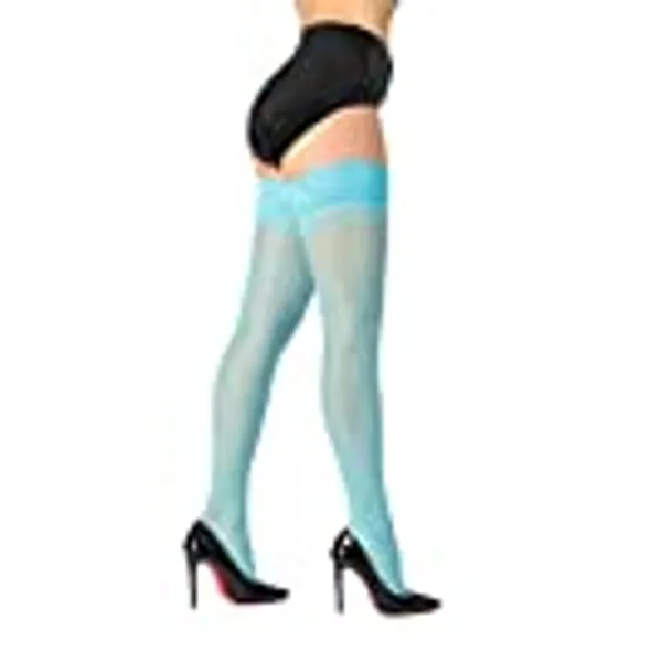 Thigh High Stockings Silicone Lace Top Stay Up Silky Semi Sheer Pantyhose for Women Hold Up Nylon DORALLURE